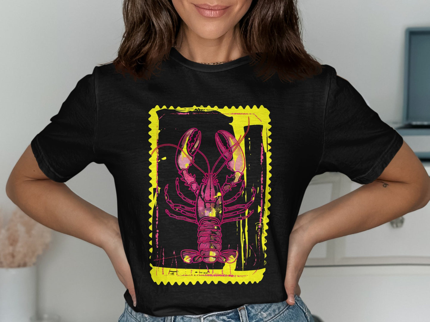 Bright Red Lobster Graphic Printed Casual T-shirt product