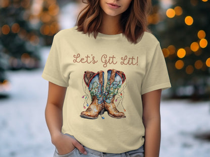 Let's Get Lit Christmas Lights T-Shirt product type