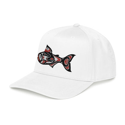 Tribal Salmon Embroidered Baseball Cap Native American Hat