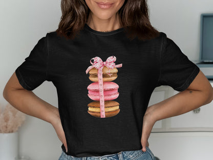 Macaron Stack Graphic Tee Cute Dessert Shirt product