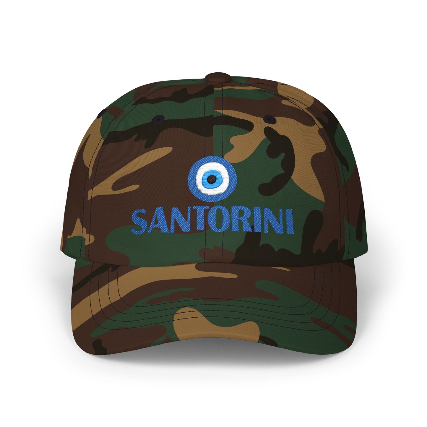Santorini Evil Eye Dad Cap – Greek Island Embroidered Baseball Hat