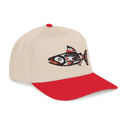 Tribal Salmon Embroidered Baseball Cap Native American Hat