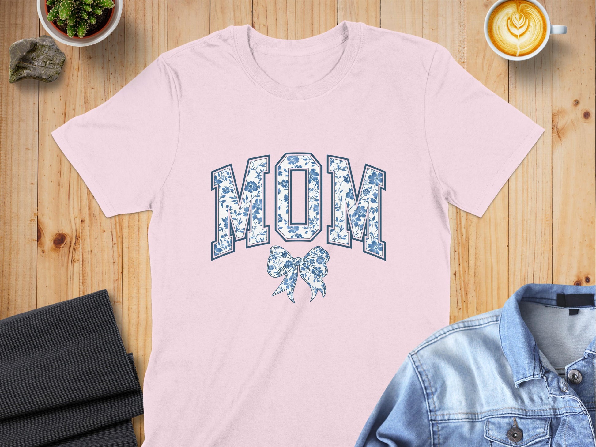 MOM Graphic T-Shirt with Floral Letter Design product