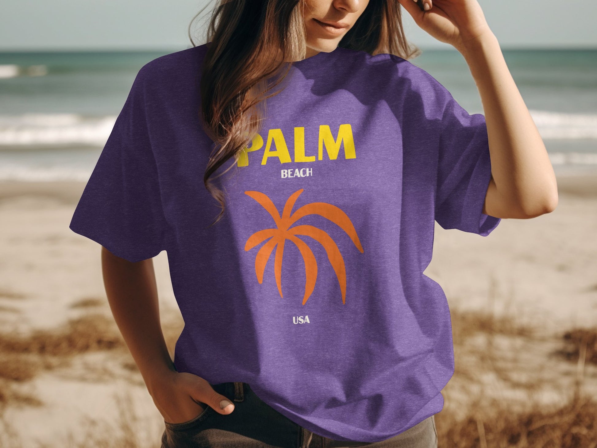 Purple Palm Beach USA Graphic Tee product