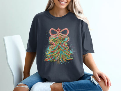 Festive Christmas Tree Design Graphic Tee product type
