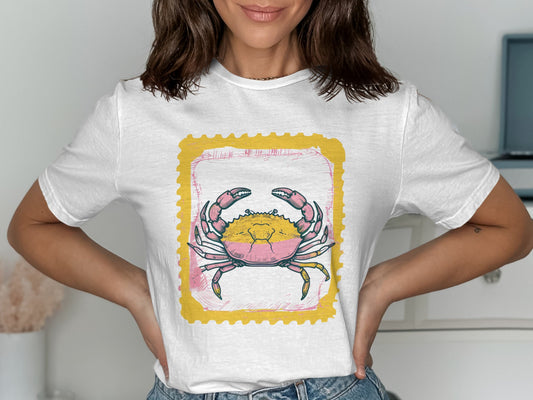 Vibrant Yellow Crab Graphic Design T-Shirt product type