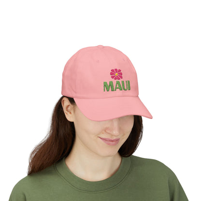 Maui Embroidered Dad Cap — Retro Hawaii Coastal Aloha Baseball Hat