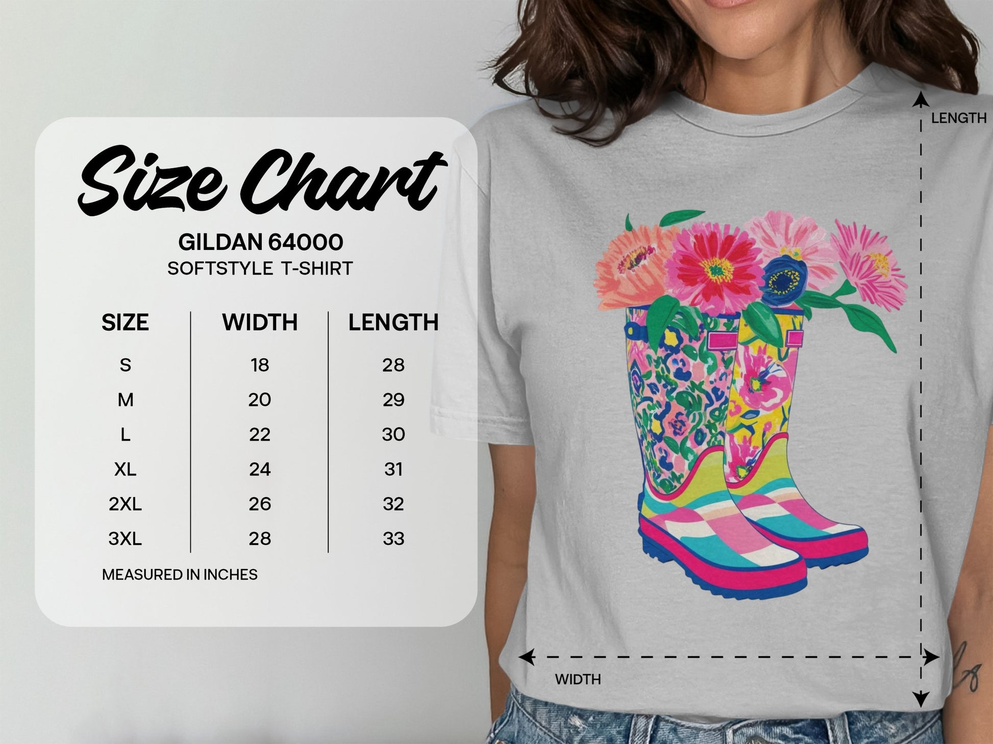 Colorful Floral Boots Graphic T-Shirt product