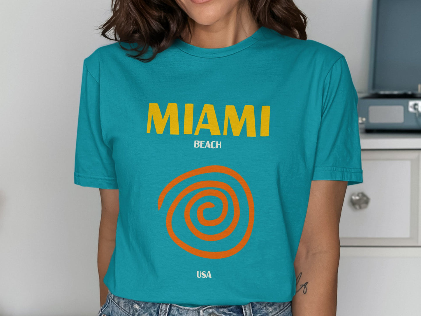 Miami Beach USA Spiral Graphic T-Shirt product