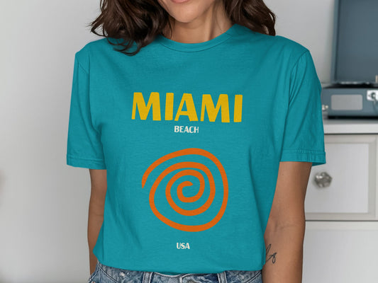 Miami Beach USA Spiral Graphic T-Shirt product