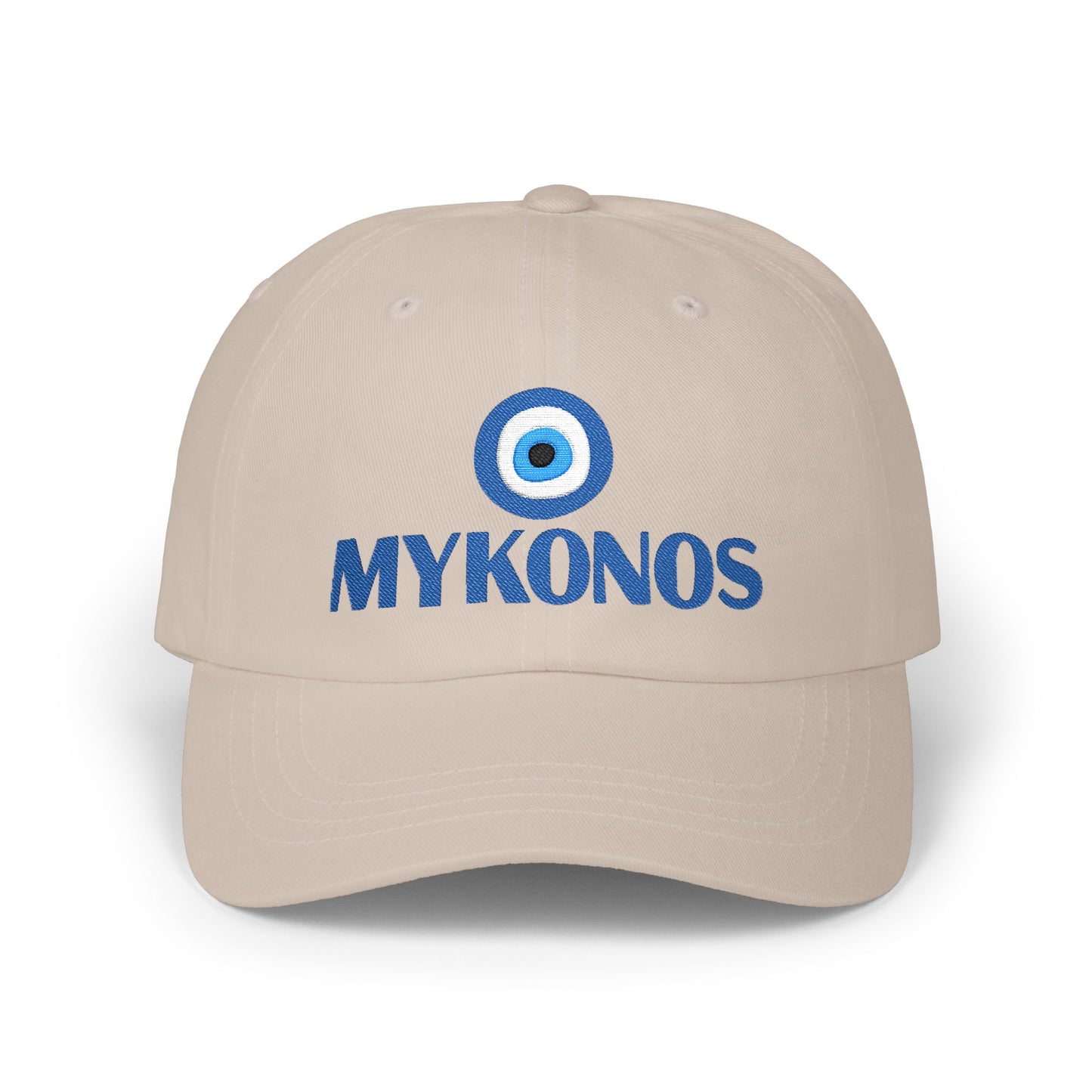Mykonos Evil Eye Dad Cap — Embroidered Greek Island Baseball Hat