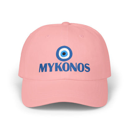 Mykonos Evil Eye Dad Cap — Embroidered Greek Island Baseball Hat