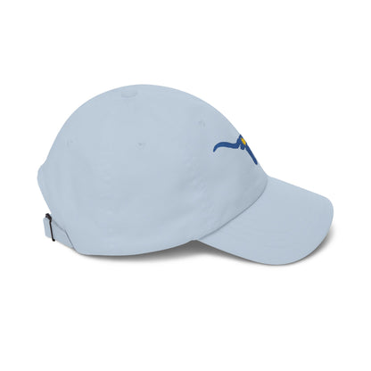 Embroidered Blue Longhorn Dad Cap Western Sun Hat