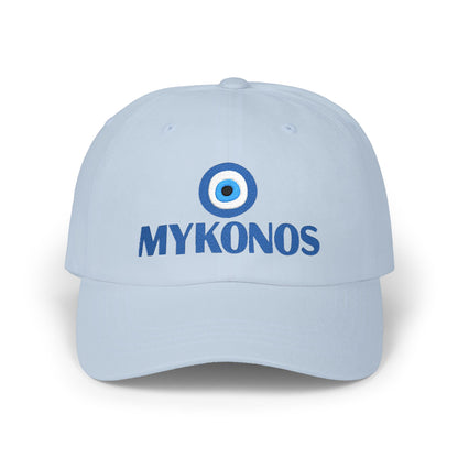 Mykonos Evil Eye Dad Cap — Embroidered Greek Island Baseball Hat