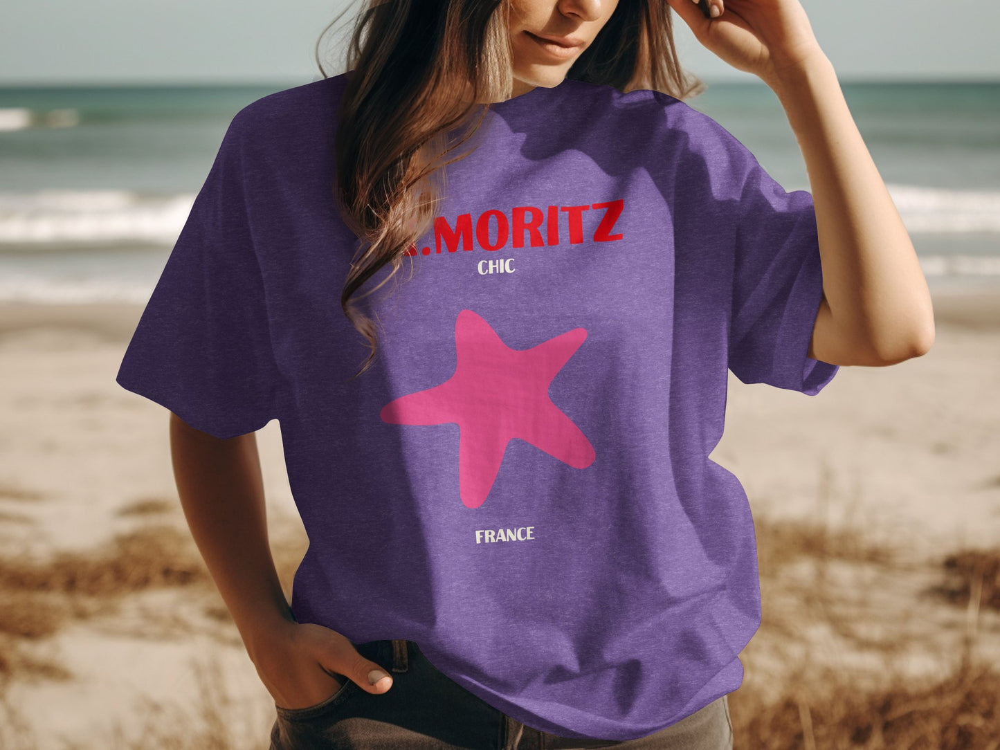 Saint Moritz Chic France Purple T-shirt product type