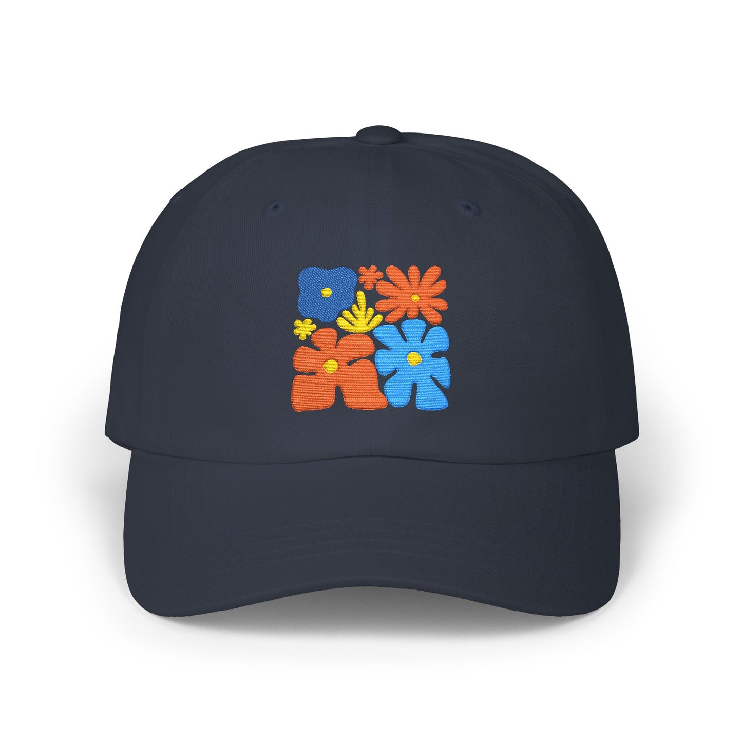 Boho Floral Baseball Dad Cap Retro Colorful Embroidered Flowers