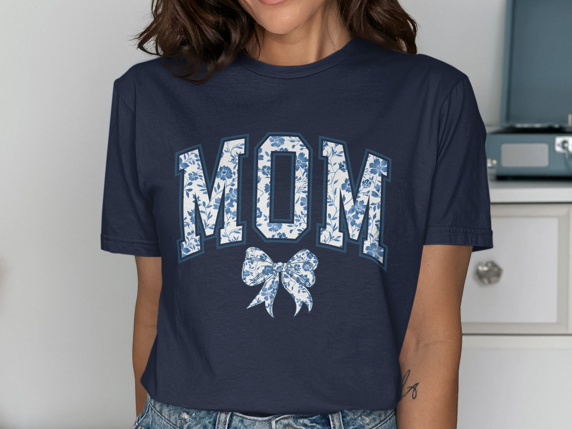 Navy Blue Mom Graphic T-Shirt Casual Fashion product type