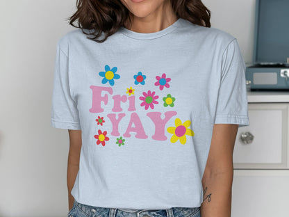 FriYAY Flower Printed Short Sleeve T-shirt product type