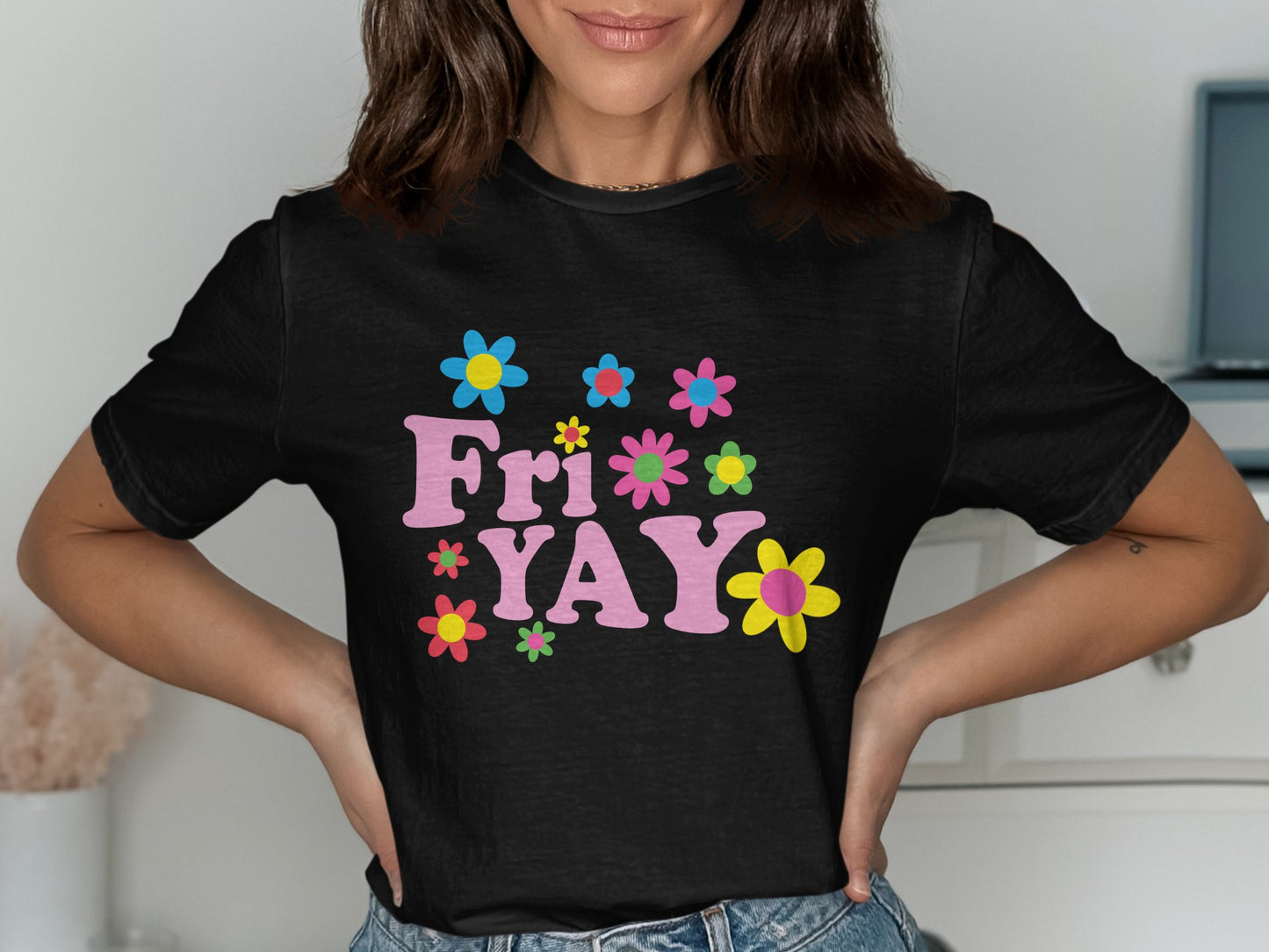 FriYAY Colorful Flower Graphic Tee product
