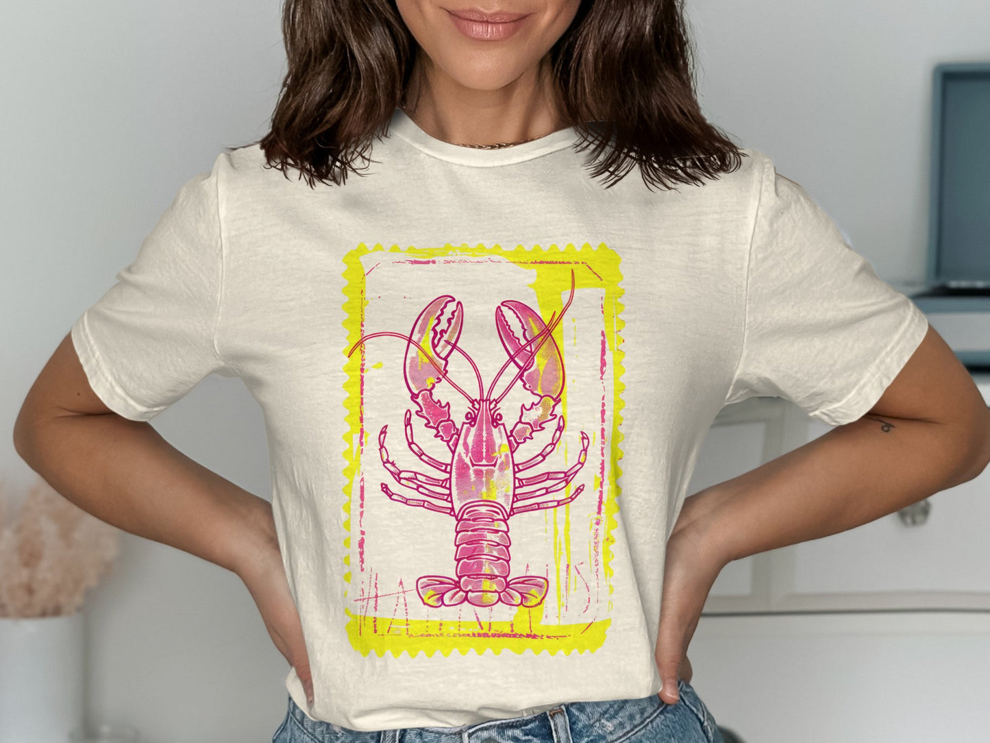 Pink Lobster Graphic Design Shirt product type