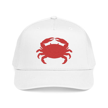 Crab Embroidered Baseball Cap, Coastal Crab Hat, Preppy Nautical Cap