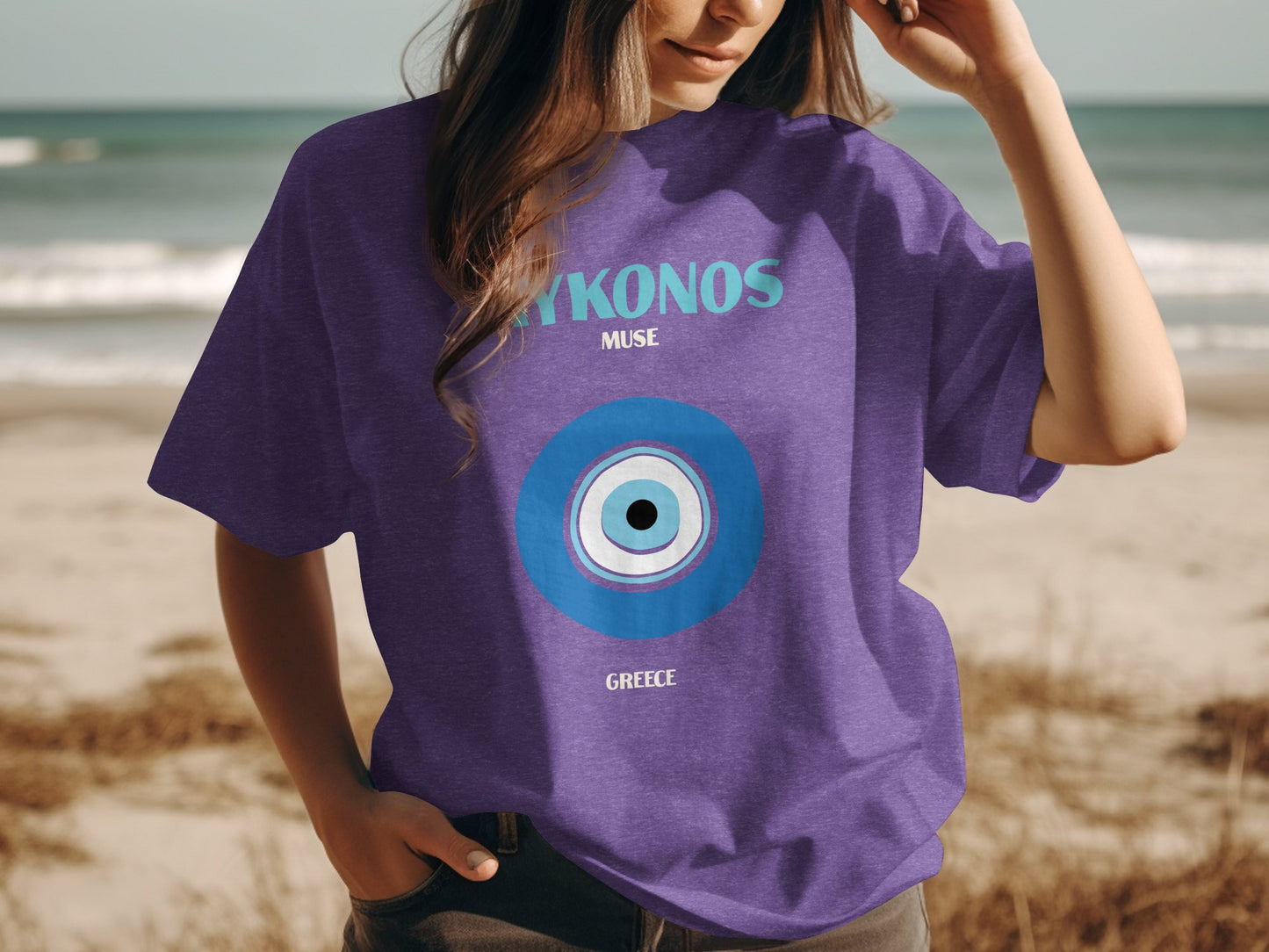 Mykonos Muse Greece Beach Graphic Tee Shirt product