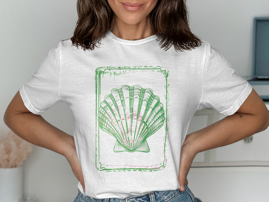 Artistic Seashell Print T Shirt Casual Wear Product
