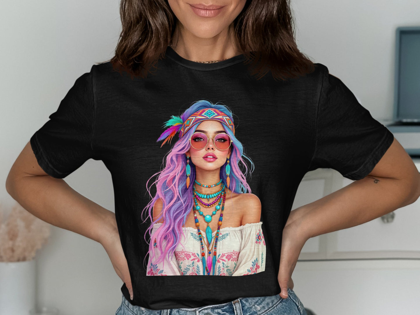Vibrant Boho Chic Graphic Tee for Trendy Fashion product