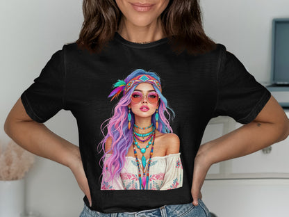 Vibrant Boho Chic Graphic Tee for Trendy Fashion product