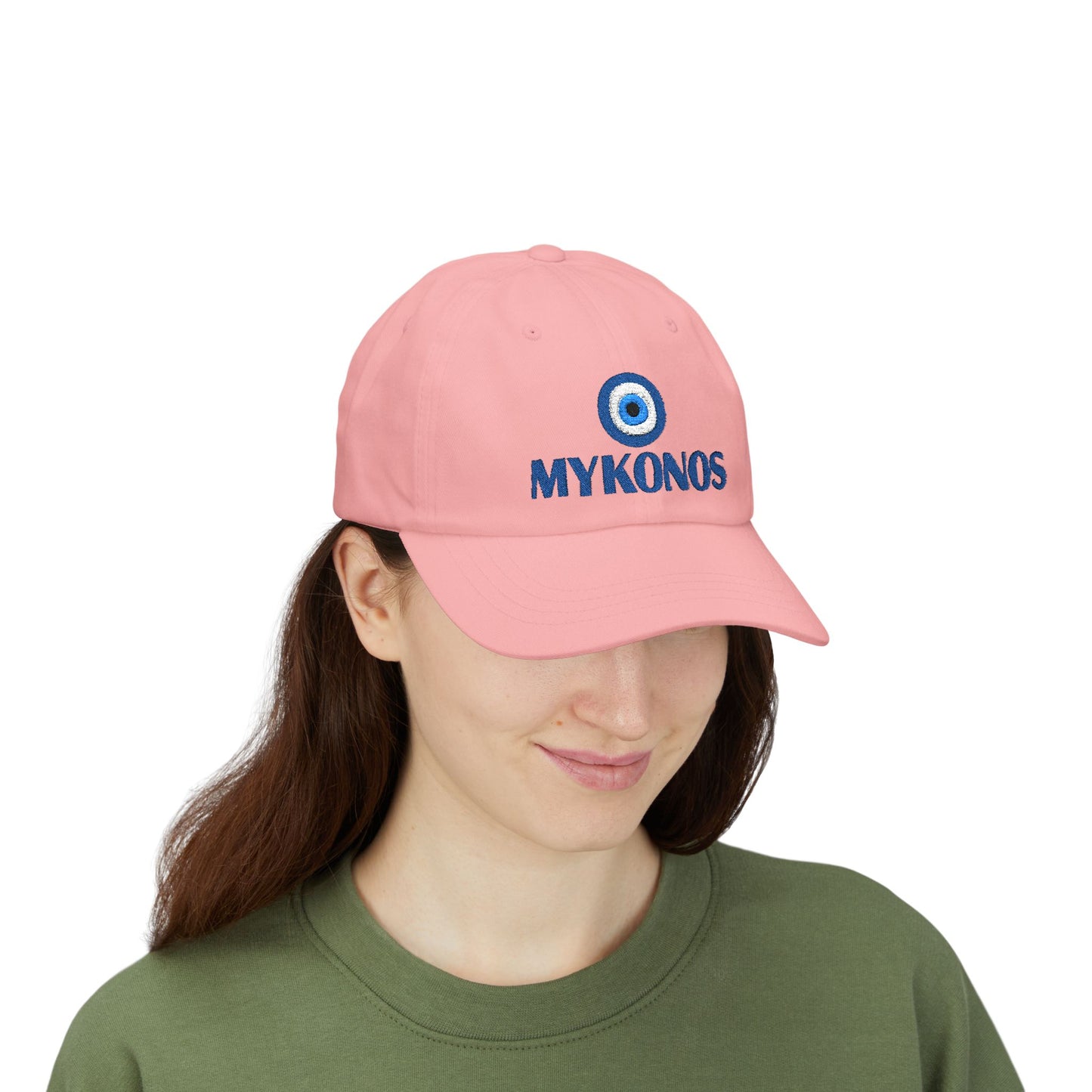 Mykonos Evil Eye Dad Cap — Embroidered Greek Island Baseball Hat