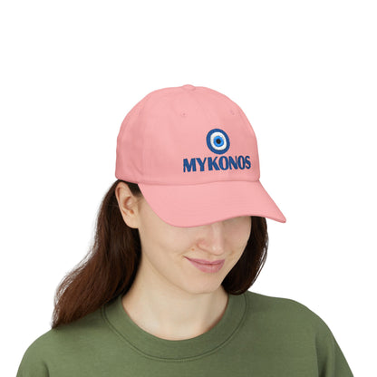 Mykonos Evil Eye Dad Cap — Embroidered Greek Island Baseball Hat