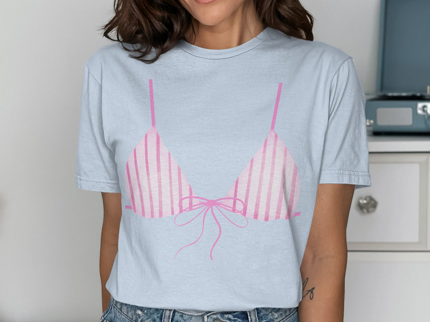 Fun Summer Bikini Design Light Blue T-shirt product