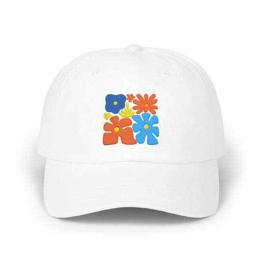 Boho Floral Baseball Dad Cap Retro Colorful Embroidered Flowers