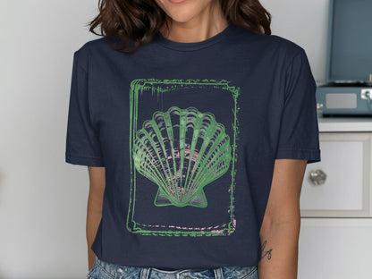 Artistic Green Shell Graphic Design Shirt product type