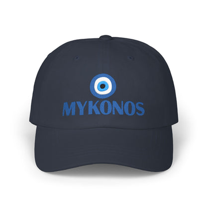 Mykonos Evil Eye Dad Cap — Embroidered Greek Island Baseball Hat