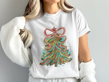 Colorful Christmas Tree Design Short Sleeve Shirt product