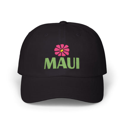 Maui Embroidered Dad Cap — Retro Hawaii Coastal Aloha Baseball Hat