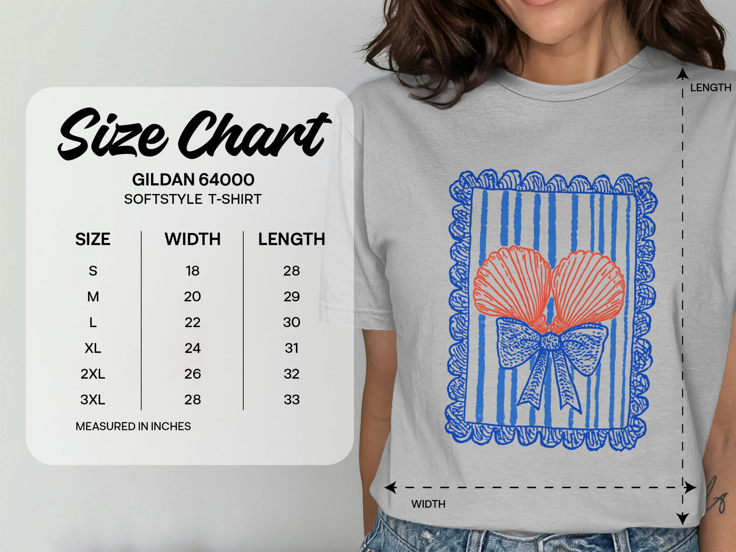 Beautiful Shell and Bow Design Women T-shirt Product