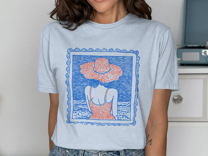 Scenic Summer Beach Art T-Shirt product type