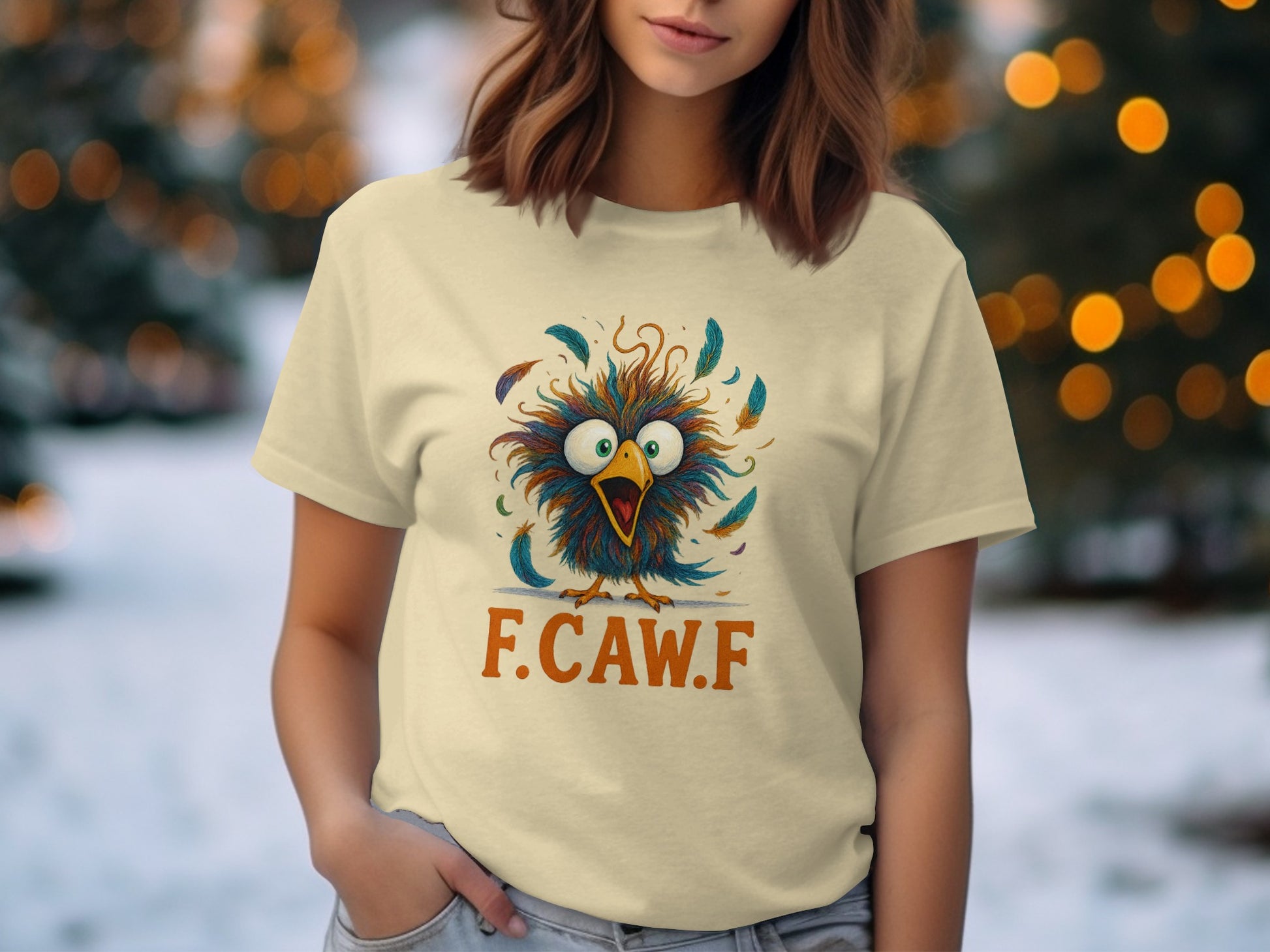 Funny F. CAW. F Cartoon Bird Design T-Shirt product