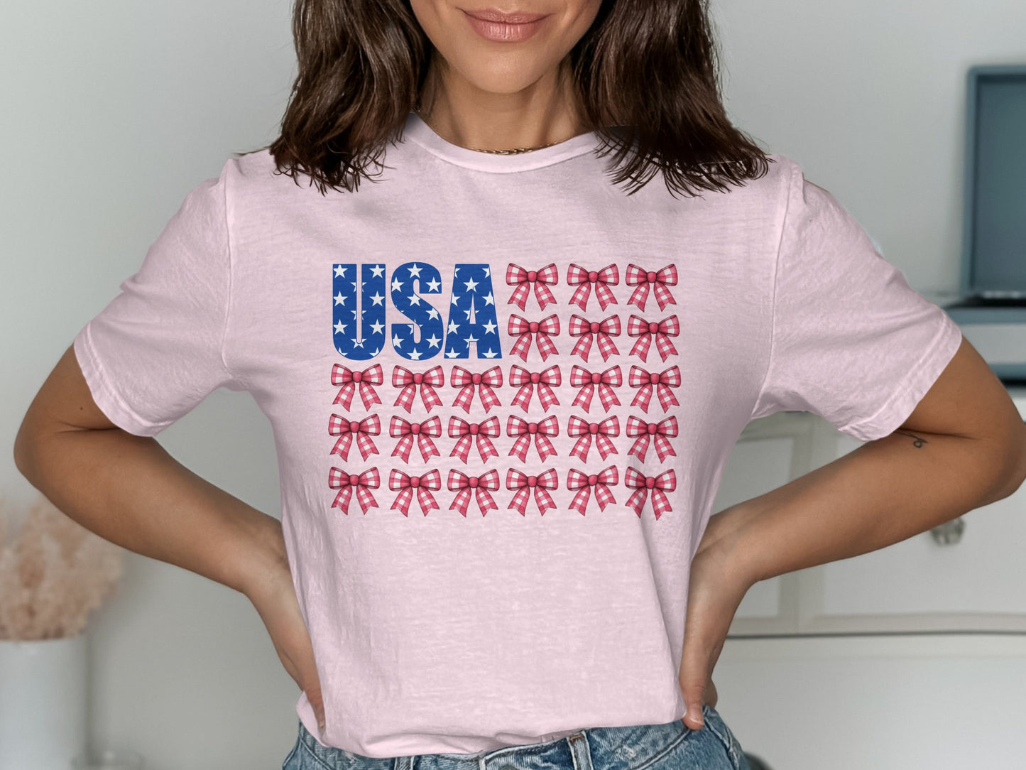 USA Bows Red and Blue Printed T-shirt product type