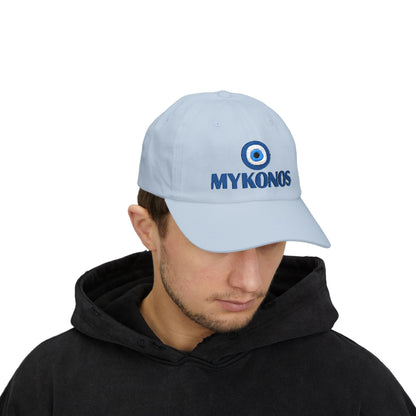 Mykonos Evil Eye Dad Cap — Embroidered Greek Island Baseball Hat