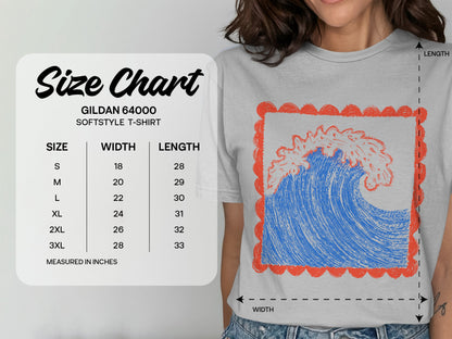 Stylish Graphic Wave Print Softstyle T-shirt product type
