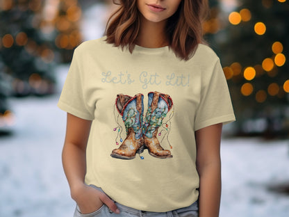 Let's Get Lit Cowboy Boots Graphic Tee product type