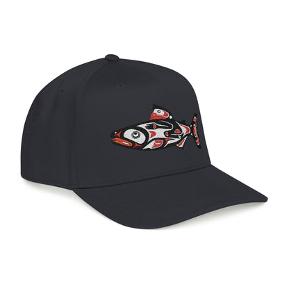 Tribal Salmon Embroidered Baseball Cap Native American Hat