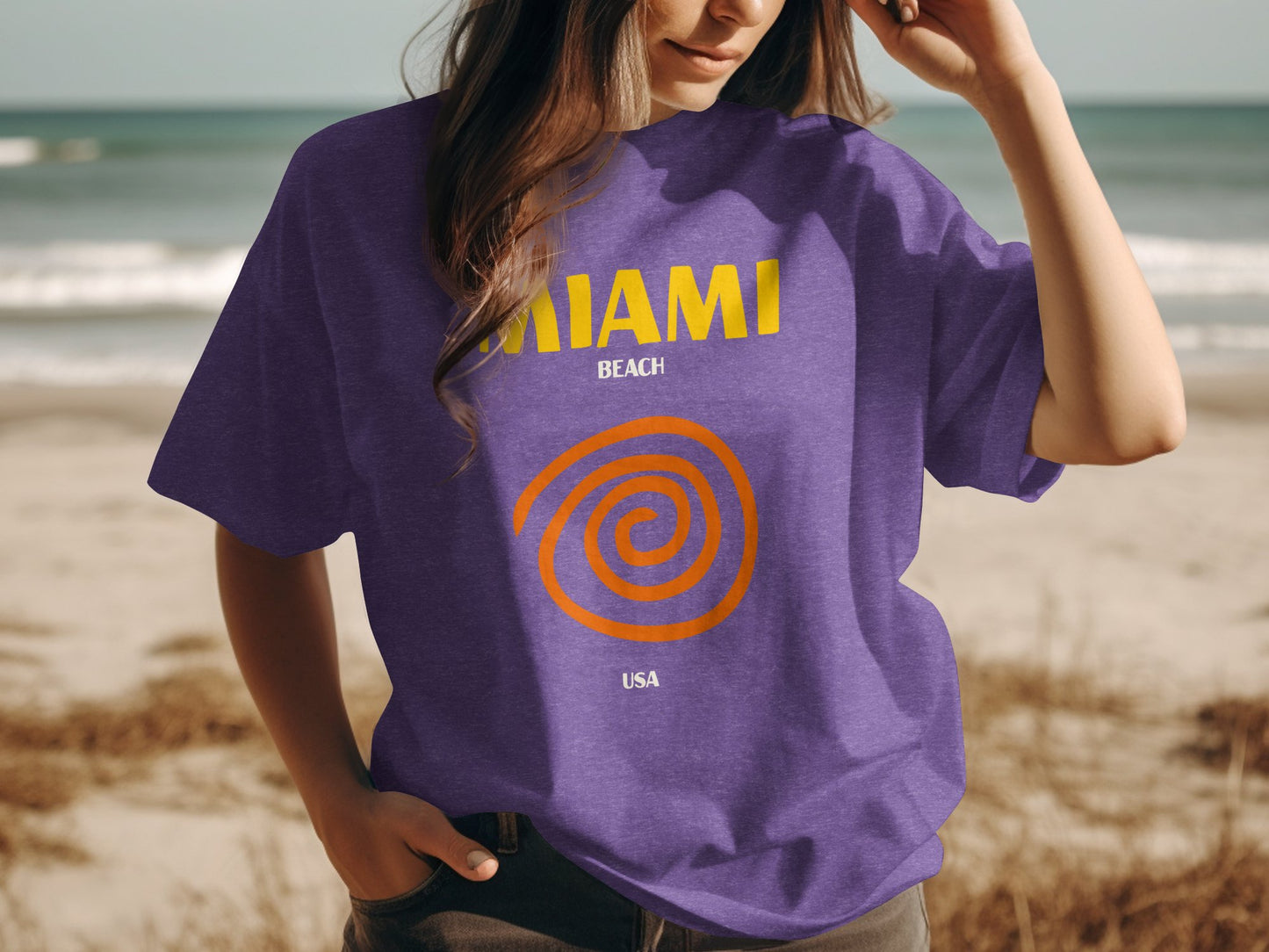 Miami Beach USA Spiral Design T-shirt product type
