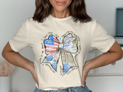 American Bow Graphic Casual T-Shirt Clothing Product