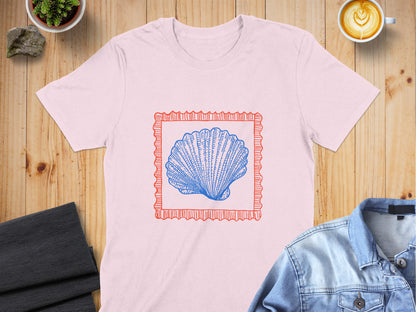 Vibrant Seashell Graphic Pink Shirt Casual Wear product