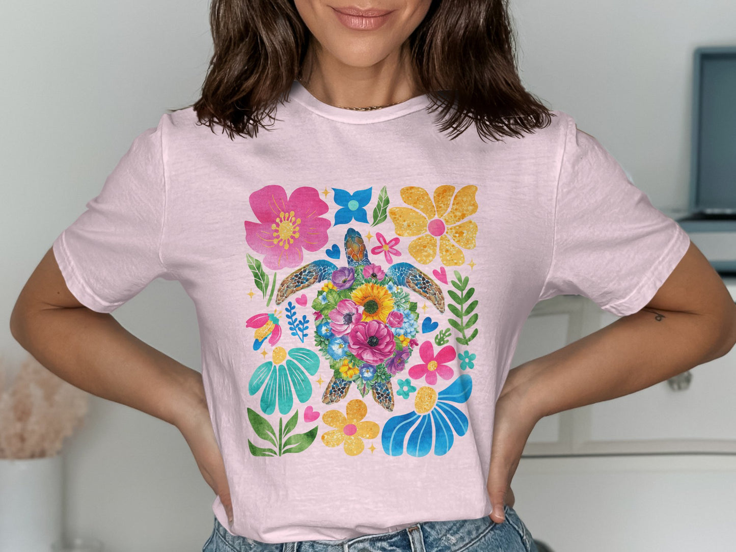 Floral Graphic Tee with Vibrant Colors product