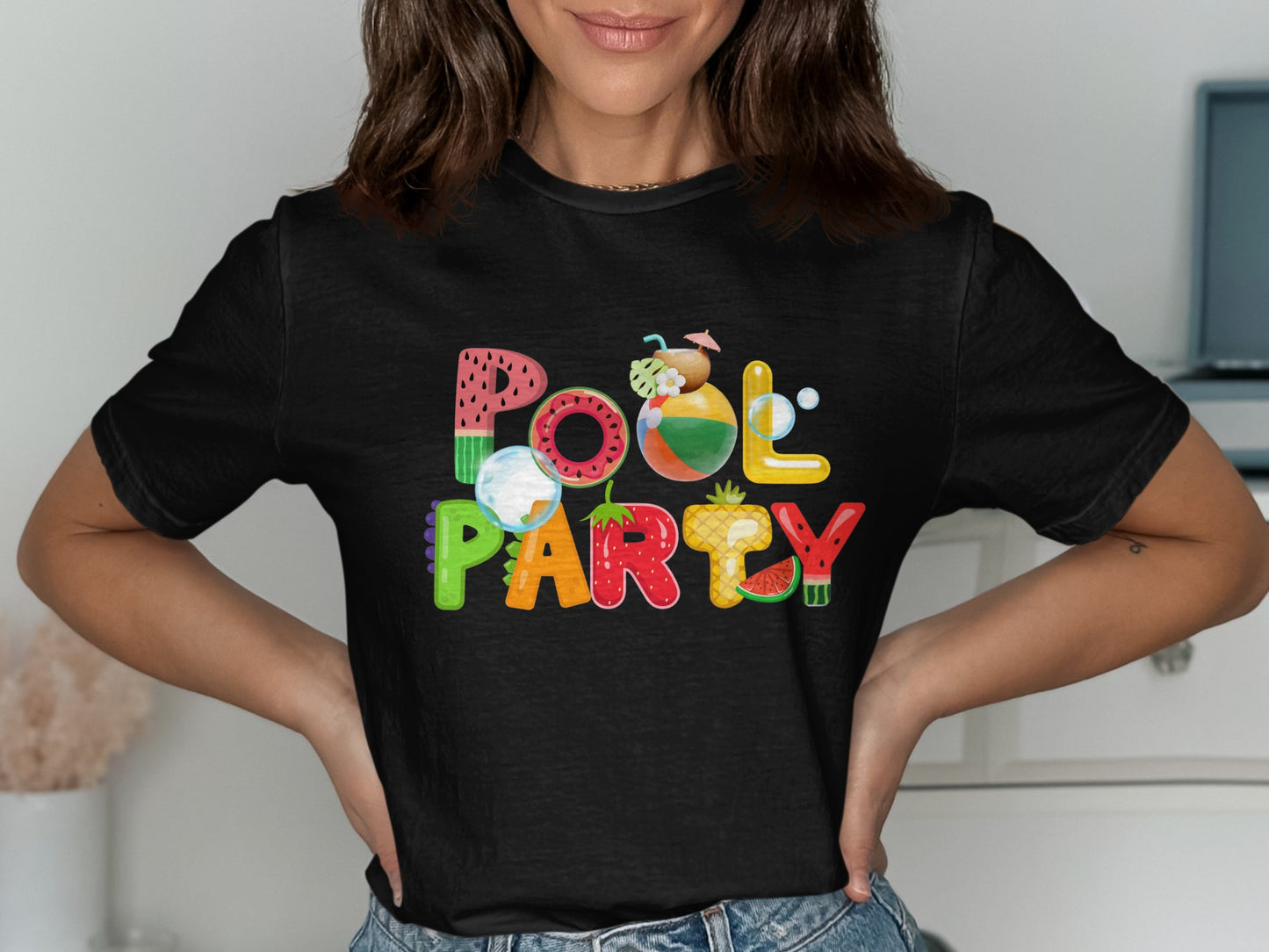 Fun Pool Party Graphic T-shirt for Summer product
